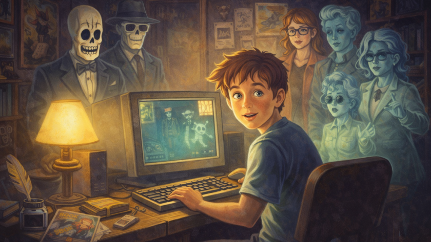 Niño jugando a juegos retro