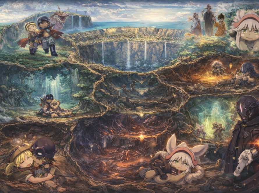 Retablos con escenas de made in abyss