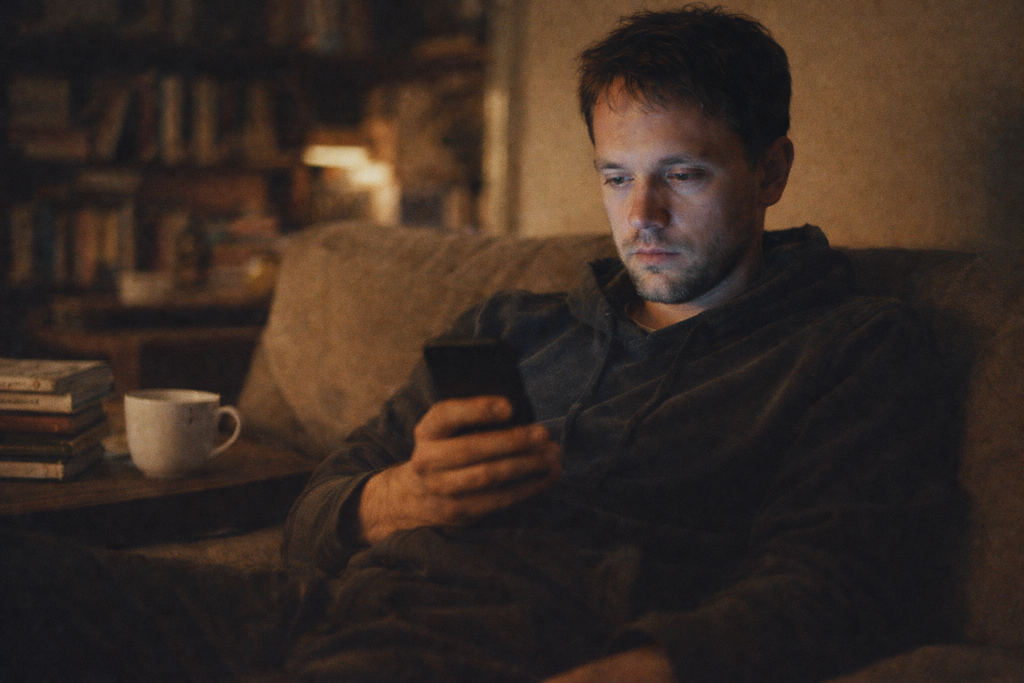 Saturación mental: qué le está pasando a tu atención y cómo recuperarla 1 persona scrolleando el móvil en la cama